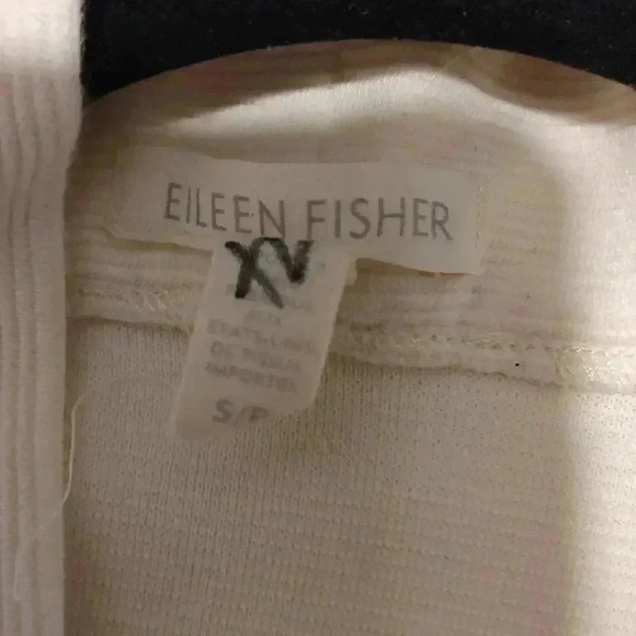 EILEEN FISHER Women’s Size S Ivory Organic Cotton Blend Rib Open Kimono Jacket - Picture 7 of 8